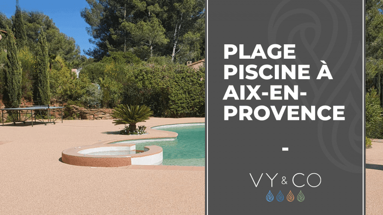 Plage de piscine Beige Ros&eacute; et contremarches Saumon &agrave; Aix-en-Provence