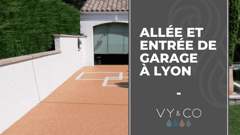 Entr&eacute;e de garage en moquette de pierre &agrave; Lyon