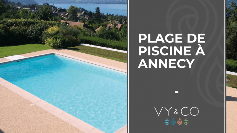 Plage de piscine en moquette de pierre Beige Ros&eacute; &agrave; Annecy